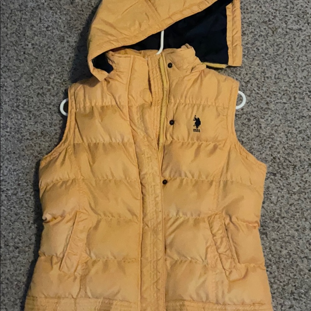 Yellow puffer vest